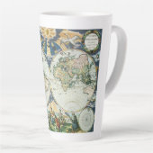 ヴィンテージアンティーク旧世界地図バイピエーター・ゴス， 1666 カフェラテマグ (右アングル)