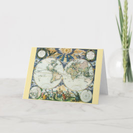 ヴィンテージアンティーク旧世界地図バイピエーター・ゴス， 1666 カード