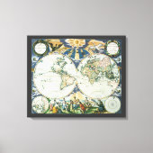 ヴィンテージアンティーク旧世界地図バイピエーター・ゴス, 1666 キャンバスプリント (正面)