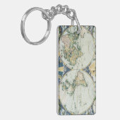 ヴィンテージアンティーク旧世界地図バイピエーター・ゴス， 1666 キーホルダー (正面左)