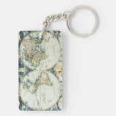 ヴィンテージアンティーク旧世界地図バイピエーター・ゴス， 1666 キーホルダー (裏面)