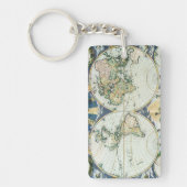 ヴィンテージアンティーク旧世界地図バイピエーター・ゴス， 1666 キーホルダー (正面)