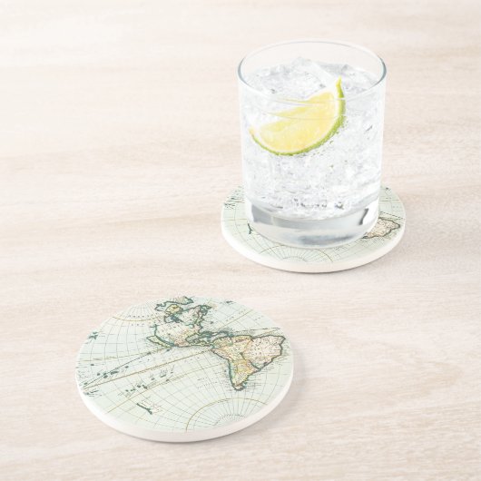 ヴィンテージアンティーク旧世界地図バイピエーター・ゴス， 1666 コースター (側面)