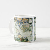 ヴィンテージアンティーク旧世界地図バイピエーター・ゴス, 1666 コーヒーマグカップ (正面左)