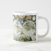 ヴィンテージアンティーク旧世界地図バイピエーター・ゴス， 1666 ジャンボコーヒーマグカップ (右)