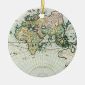 ヴィンテージアンティーク旧世界地図バイピエーター・ゴス, 1666 セラミックオーナメント (正面)