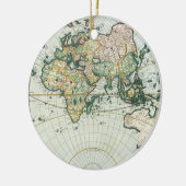 ヴィンテージアンティーク旧世界地図バイピエーター・ゴス, 1666 セラミックオーナメント (左)