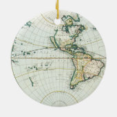 ヴィンテージアンティーク旧世界地図バイピエーター・ゴス, 1666 セラミックオーナメント (裏面)