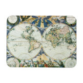 ヴィンテージアンティーク旧世界地図バイピエーター・ゴス， 1666 マグネット (横)