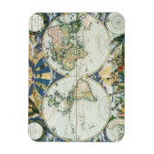 ヴィンテージアンティーク旧世界地図バイピエーター・ゴス， 1666 マグネット (縦)