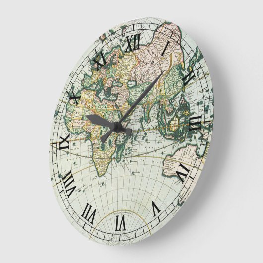 ヴィンテージアンティーク旧世界地図バイピエーター・ゴス， 1666 ラージ壁時計 (傾斜)