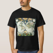 ヴィンテージアンティーク旧世界地図バイピエーター・ゴス, 1666 Tシャツ (正面)