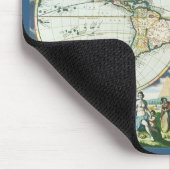 ヴィンテージアンティーク旧世界地図， 1666バイピエテル・ゴス マウスパッド (コーナー)