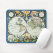 ヴィンテージアンティーク旧世界地図， 1666バイピエテル・ゴス マウスパッド (マウス)