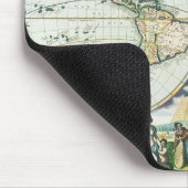 ヴィンテージアンティーク旧世界地図， 1666バイピエテル・ゴス マウスパッド (コーナー)