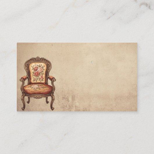 ヴィンテージアンティーク椅子の背素朴景 名刺 (裏面)