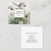 ヴィンテージアンティーク植物ファンタジー スクエア名刺 (正面/裏面)