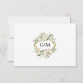 ヴィンテージアンティーク水彩白色フローラ 出欠カード (裏面)