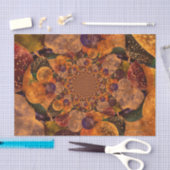 ヴィンテージアンティーク濃色金ゴールド紫グリーンバルーン 薄葉紙 (クラフト)