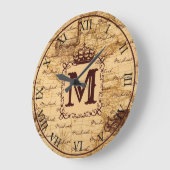 ヴィンテージアンティーク王室のキングの世界地図 ラージ壁時計 (傾斜)