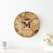 ヴィンテージアンティーク王室のキングの世界地図 ラージ壁時計 (ホーム)