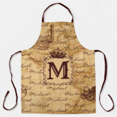 ヴィンテージアンティーク王室のキング世界地図ラスティック エプロン (正面)