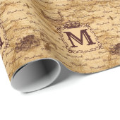 ヴィンテージアンティーク王室のキング世界地図ラスティック ラッピングペーパー (ロールコーナー)