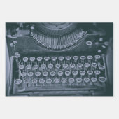 ヴィンテージアンティーク白黒セピアタイプライター鍵 ラッピングペーパーシート (正面)