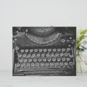 ヴィンテージアンティーク白黒タイプライター (スタンド正面)