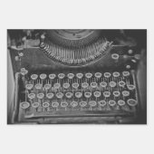 ヴィンテージアンティーク白黒タイプライター ラッピングペーパーシート (正面)