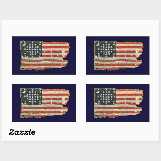 ヴィンテージアンティーク米国国旗のシール 長方形シール (シート)