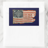 ヴィンテージアンティーク米国国旗のシール 長方形シール (バッグ)