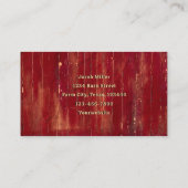 ヴィンテージアンティーク素朴テクスチャスケッチアートレッドバーン 名刺 (裏面)