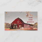 ヴィンテージアンティーク素朴テクスチャスケッチアートレッドバーン 名刺 (正面)