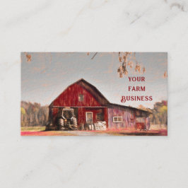 ヴィンテージアンティーク素朴テクスチャスケッチアートレッドバーン 名刺