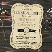 ヴィンテージアンティーク結婚アールデコのリハーサルディナー 招待状