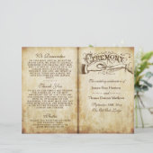 ヴィンテージアンティーク結婚式プログラムのテンプレート (スタンド正面)