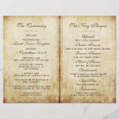 ヴィンテージアンティーク結婚式プログラムのテンプレート (裏面)