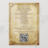 ヴィンテージアンティーク結婚式プログラムのテンプレート プログラム (裏面)