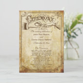 ヴィンテージアンティーク結婚式プログラムのテンプレート プログラム (スタンド正面)