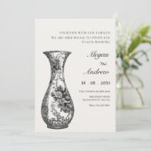 ヴィンテージアンティーク結婚花瓶 招待状 (スタンド正面)