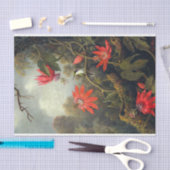 ヴィンテージアンティーク花とハチドリ 薄葉紙 (クラフト)