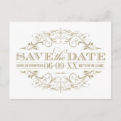 ヴィンテージアンティーク花火結婚式の日付を保存 案内ポストカード (正面)