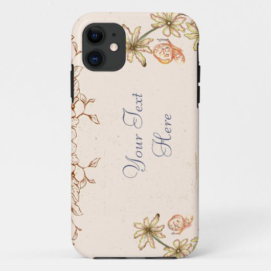 ヴィンテージアンティーク花 Case-Mate iPhoneケース (裏面)