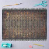 ヴィンテージアンティーク茶色の黒いテクスチャパターン 薄葉紙 (クラフト)