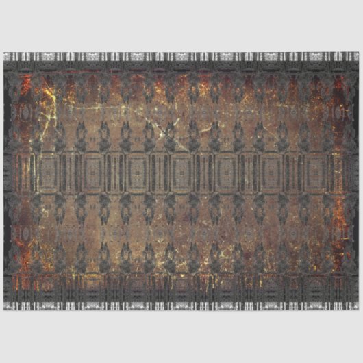 ヴィンテージアンティーク茶色の黒いテクスチャパターン 薄葉紙 (正面)