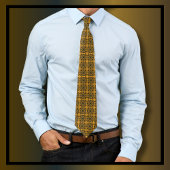 ヴィンテージアンティーク華美金ゴールドダマスクパターン ネクタイ