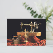 ヴィンテージアンティーク裁縫機 サンキューカード (スタンド正面)