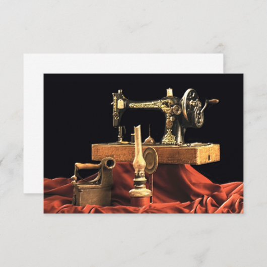 ヴィンテージアンティーク裁縫機 サンキューカード (正面/裏面)