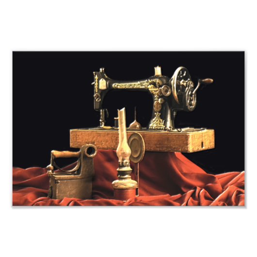 ヴィンテージアンティーク裁縫機 フォトプリント            (正面)